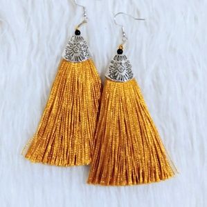 Tassel earrings golden yellow